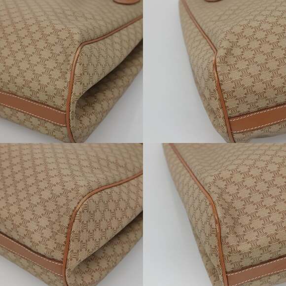 CELINE Macadam Canvas Tote Bag Pvc Beige Gold - Picture 10 of 12